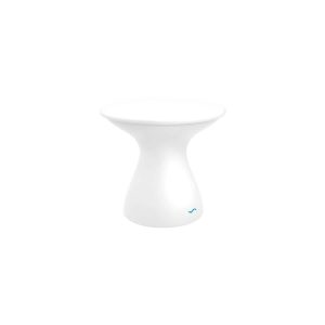 Autograph 17 Inch Round Polyresin End Table in White by Ledge Lounger