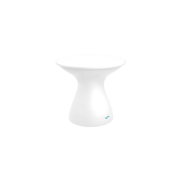 Autograph 17 Inch Round Polyresin End Table in White by Ledge Lounger