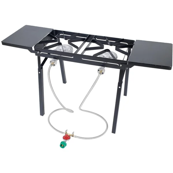 Bayou Classic Black Outdoor Stove With Dual High Pressure Gas Burners