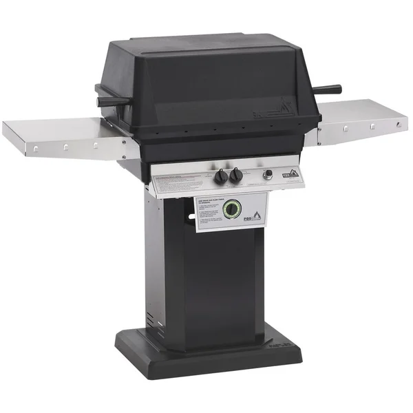 PGS T-Series T40 Commercial Cast Aluminum Natural Gas Grill With Timer On Black Patio Base