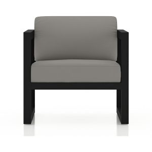 Misty Cove Aluminum Club Chair in Black/Canvas Charcoal by Lakeview Outdoor Designs
