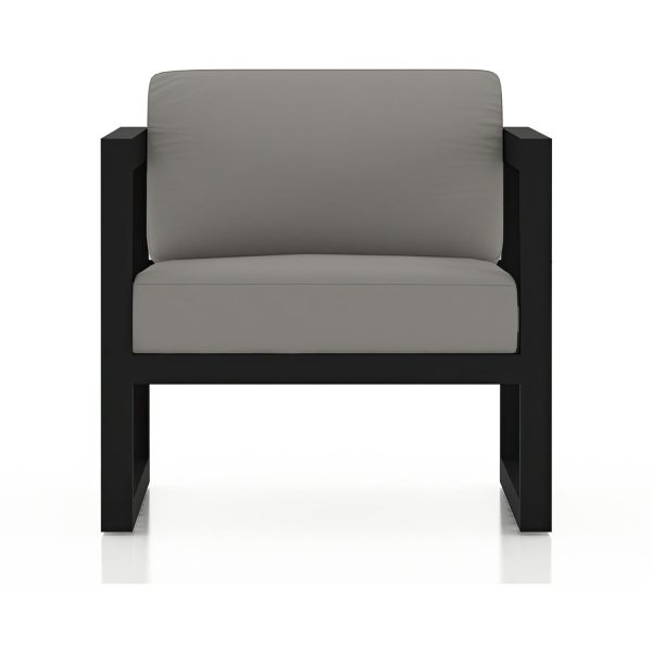 Misty Cove Aluminum Club Chair in Black/Canvas Charcoal by Lakeview Outdoor Designs