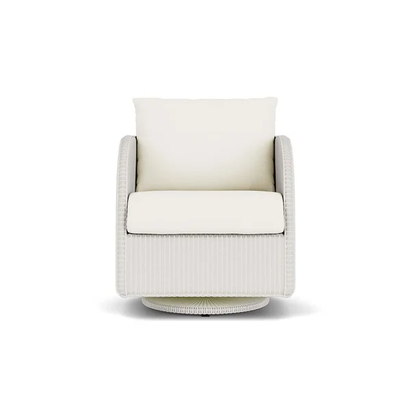Essence Lloyd Loom Swivel Glider Club Chair in Matte White/Sailcloth Salt by Lloyd Flanders