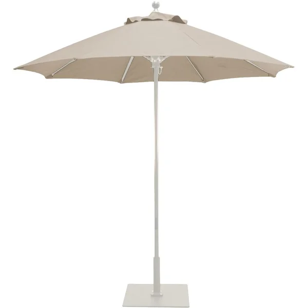 Galtech 7.5 Ft. Octagonal Aluminum Patio Market Umbrella W/ Push Lift - White Frame W/ Sunbrella Canvas Antique Beige Canopy