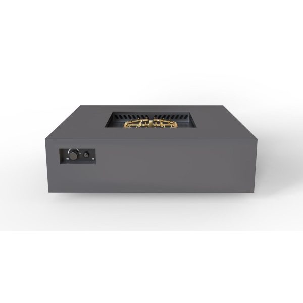 AON 56 Inch Square Powder Coated Steel Propane Fire Pit Table in Charcoal by Warming Trends