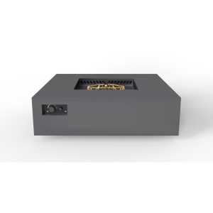 AON 56 Inch Square Powder Coated Steel Propane Fire Pit Table in Charcoal by Warming Trends