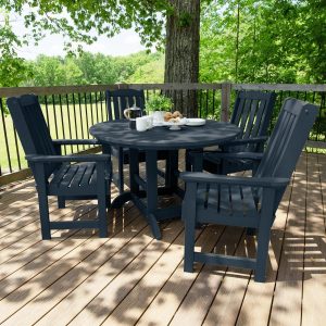 Hart Lane 5 Pc Recycled Plastic Dining Set in Federal Blue by Lakeview Outdoor Designs