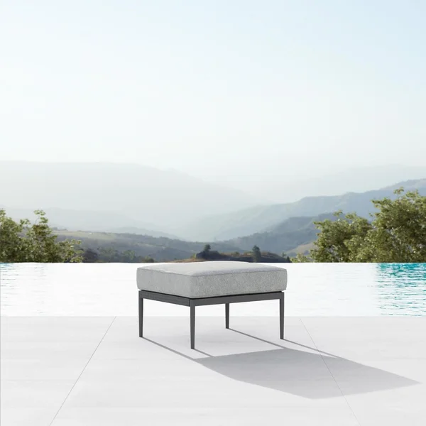 Catalina Woven Rope Ottoman in Ash/Fog by Azzurro Living