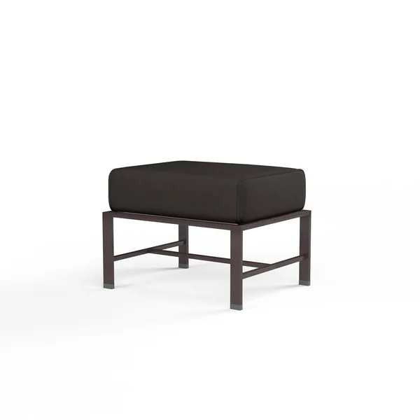 La Jolla Aluminum Patio Ottoman in Spectrum Carbon w/ Self Welt By Sunset West