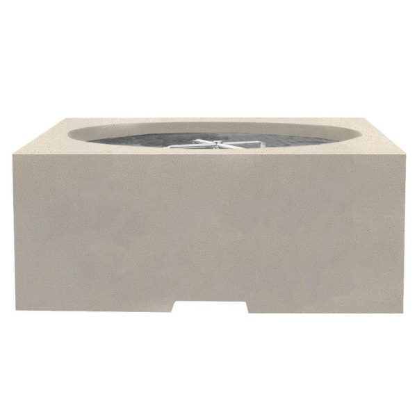 Glenwood 39 Inch Square GFRC Natural Gas Fire Pit Table in Coastal by Lakeview Outdoor Designs