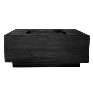 Cascata Bay 42 Inch Square GFRC Natural Gas Fire Pit Table in Ebony by Lakeview Outdoor Designs