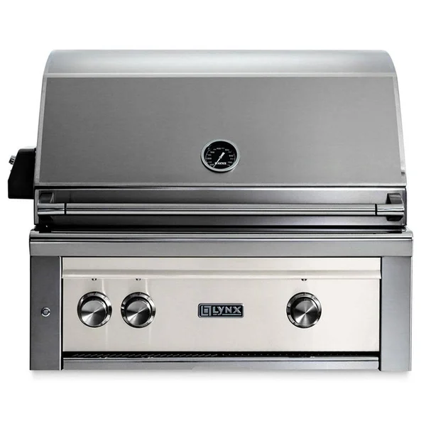 Lynx Professional 30 Inch Built-In All Infrared Trident Natural Gas Grill w/ Rotisserie in Glacier - L30ATR-GLNG