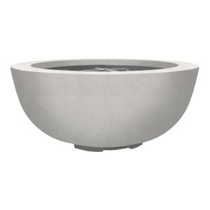 Valley Bay 8 39 Inch Round GFRC Propane Fire Bowl in Ultra White by Lakeview Outdoor Designs