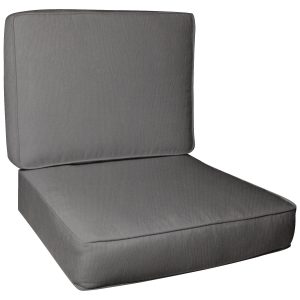 Sunbrella Canvas Charcoal Small Outdoor Replacement Club Chair Cushion Set W/ Piping By BBQGuys Signature
