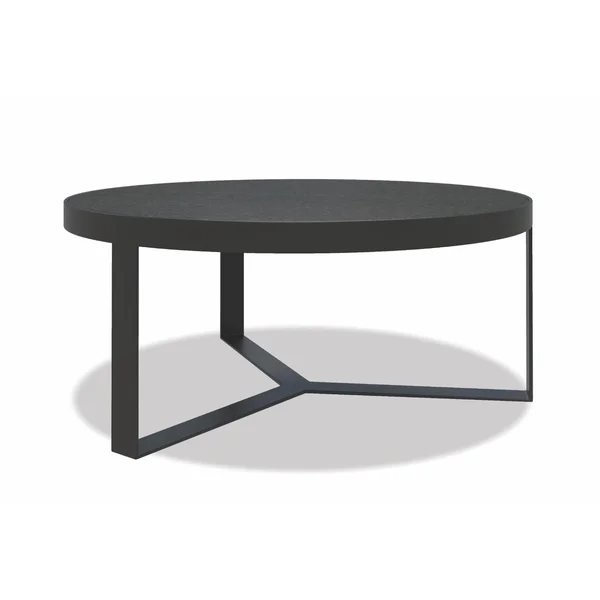 Bazaar 38 Inch Round Aluminum Coffee Table in Graphite by Sunset West