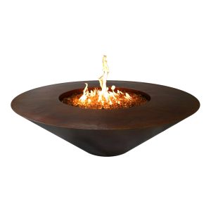 Julius 48 Inch Round Copper Propane Fire Bowl w/ Glow Plug by The Outdoor Plus