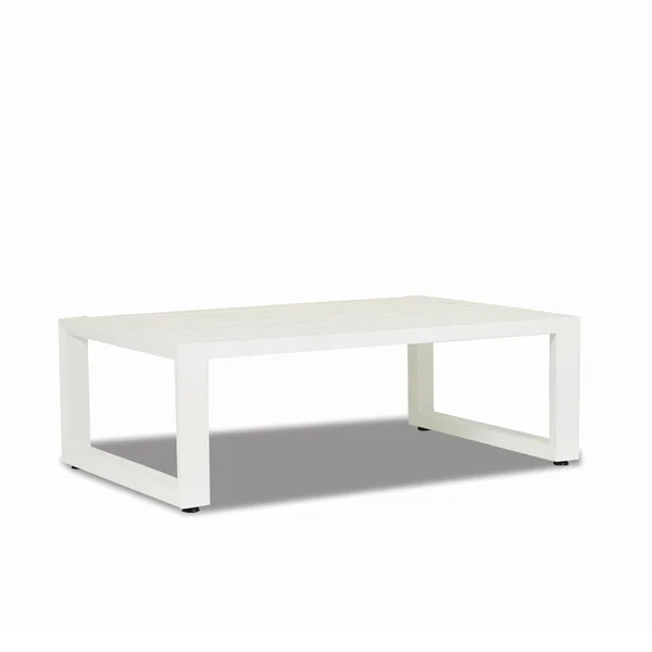 Newport 54 X 33 Inch Rectangular Aluminum Coffee Table in Frost by Sunset West