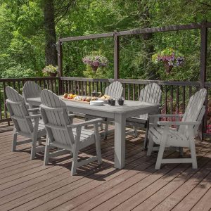 Dream Bay 7 Pc Recycled Plastic Dining Set in Harbor Gray by Lakeview