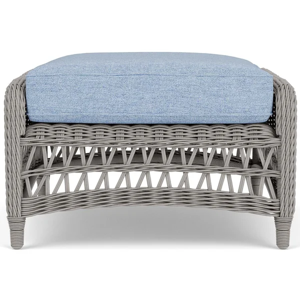 Mackinac Wicker Ottoman in Putty/Demo Skyway By Lloyd Flanders
