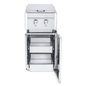 Crown Verity Infinite Series 18-Inch Stainless Steel Cabinet Module w/ Natural Gas Dual Side Burner, Light Package & Two Drawers - ICM-SBNG-2D-LT