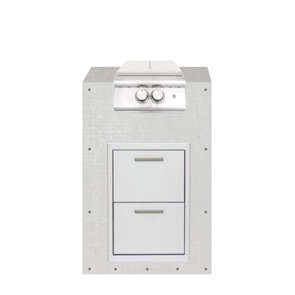 BBQGuys Signature 24-Inch Ready for Finish Outdoor Kitchen Module w/ Blaze LTE Propane Power Burner & Double Drawers