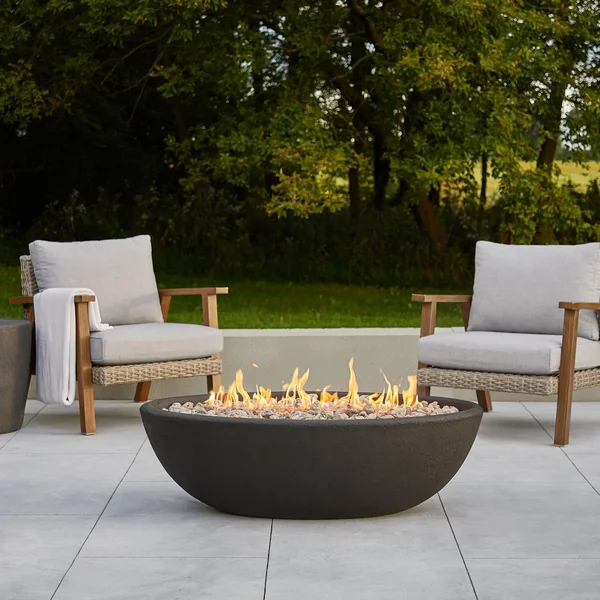 Creekwood 48 Inch Oval MGO Natural Gas Fire Bowl in Shale by Lakeview Outdoor Designs (Ships Propane w/ Conversion Kit)