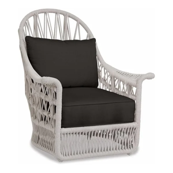 Dana Woven Rope Wing Chair in Natural/Spectrum Carbon by Sunset West