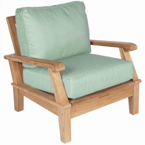 Miami Teak Club Chair in Canvas Spa by Royal Teak Collection