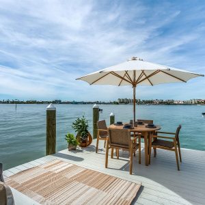 Admiral 6 Pc Dining Set w/ 50 Inch Round Table & Umbrella in Brown Sand by Royal Teak Collection