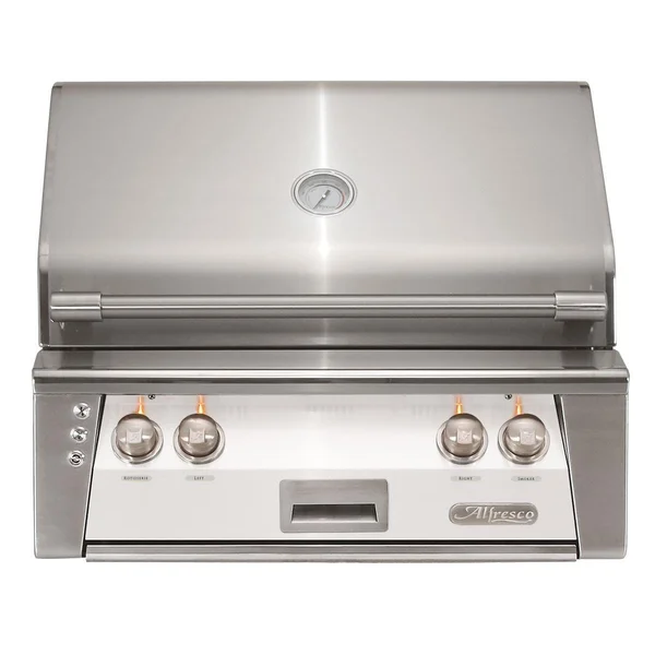 Alfresco ALXE 30-Inch Built-In Natural Gas Grill With Sear Zone And Rotisserie in Signal White Gloss - ALXE-30SZ-NG-S9003