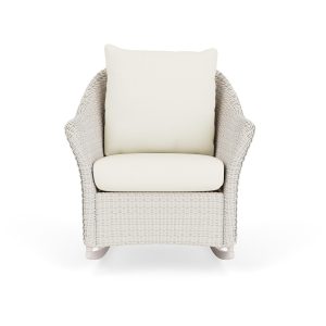Weekend Retreat Lloyd Loom Rocking Chair in Antique White/Sailcloth Salt by Lloyd Flanders