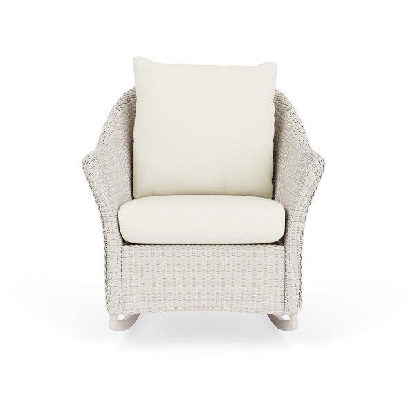 Weekend Retreat Lloyd Loom Rocking Chair in Antique White/Sailcloth Salt by Lloyd Flanders