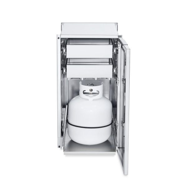 Crown Verity Infinite Series 18-Inch Stainless Steel Cabinet Module w/ Propane Tank Holder & Two Drawers - ICM-PH-2D