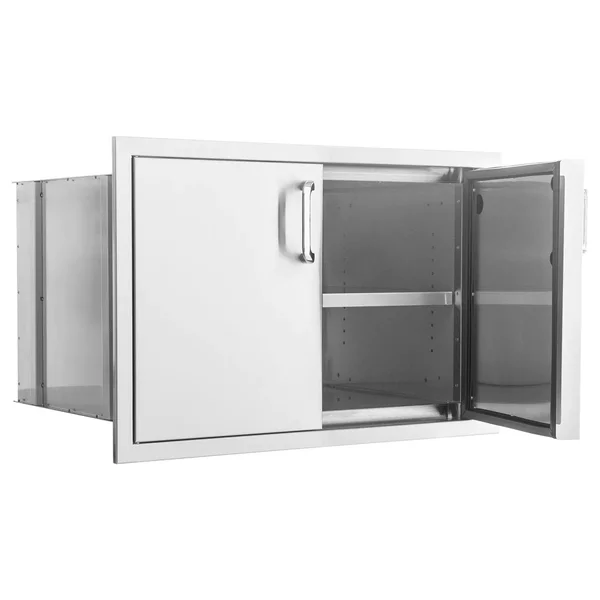 BBQGuys Signature 32-Inch Stainless Steel Sealed Dry Storage Pantry With Shelf - Traditional