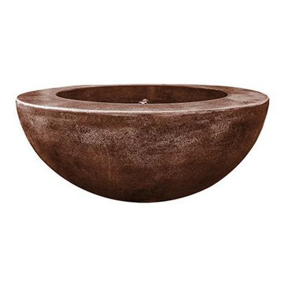 Valley Bay 5 36 Inch Round GFRC Propane Fire Bowl in Cafe by Lakeview Outdoor Designs