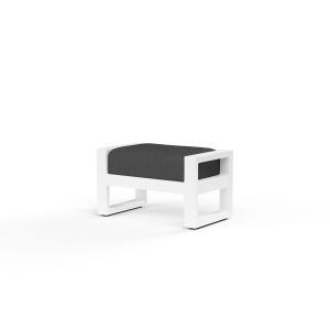 Newport 31 X 18 Rectangular Aluminum Patio Ottoman in Spectrum Carbon w/ No Welt By Sunset West