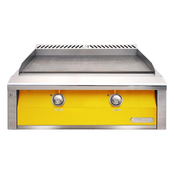 Alfresco 30-Inch Freestanding Natural Gas Griddle with Cart in Traffic Yellow - AXE-30GTC-NG-S1023