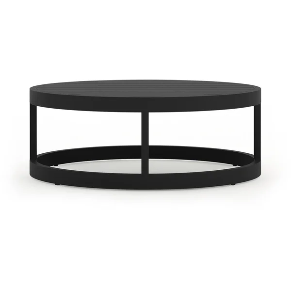 Misty Cove 34 Inch Black Aluminum Coffee Table by Lakeview Outdoor Designs