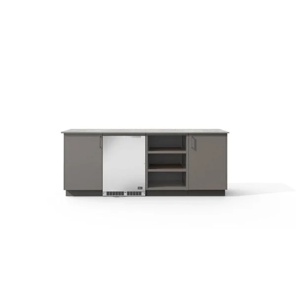 Urban Bonfire Skye Outdoor Kitchen w/ DCS 24-Inch 5.3 Cu. Ft. Refrigerator, Keon Dekton Countertop & Clay Finish - B-Skye-Keon-Clay
