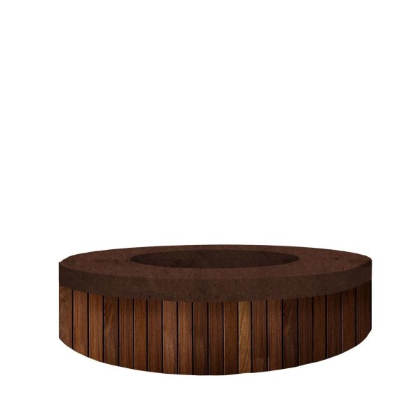 Willowlake 48 Inch Round GFRC Propane Fire Pit in Cafe by Lakeview Outdoor Designs