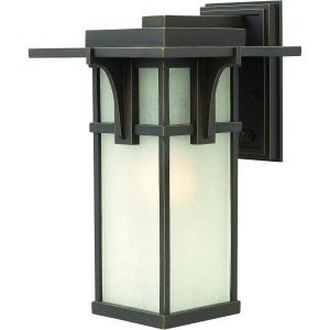 Hinkley Lighting Manhattan One Light 15-Inch Outdoor Wall Light W/ Etched Glass - Oil Rubbed Bronze - 2234OZ