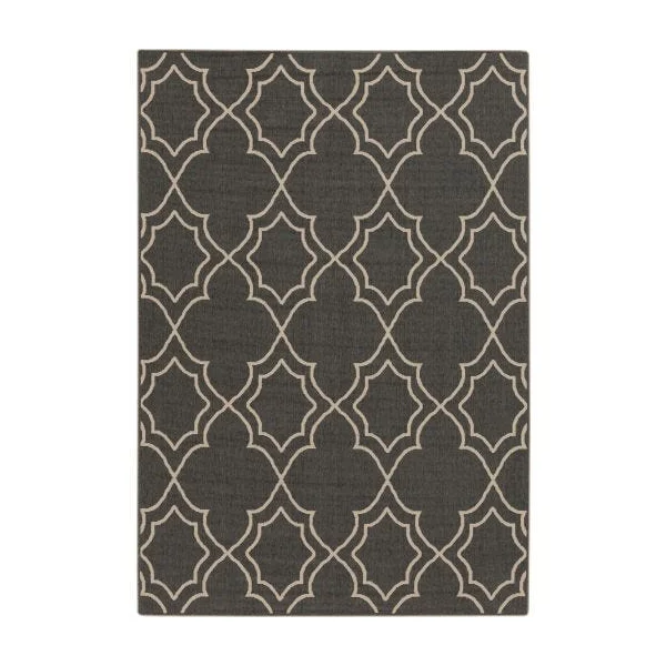 Alfresco 5’x8’ Area Rug - Black & Camel (ALF-9590)