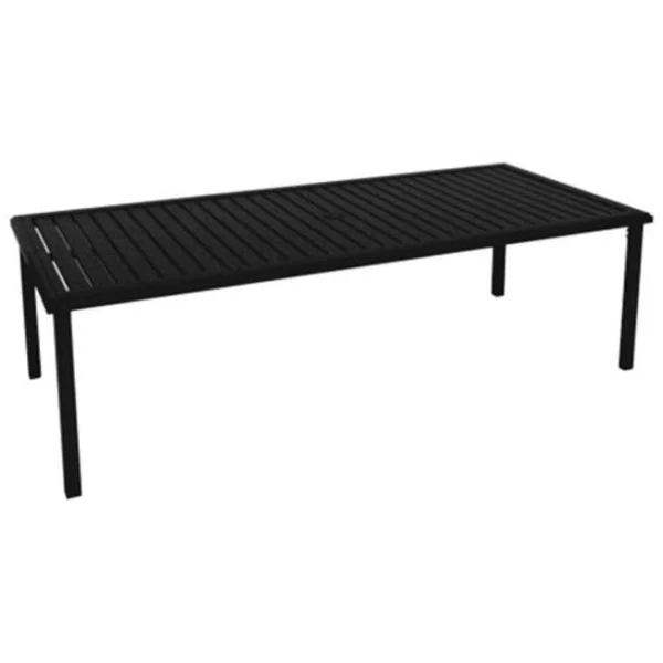 Amici 84" Rectangular Slat Top Table - Obsidian