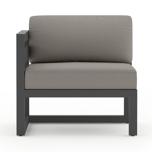Misty Cove Aluminum Left Arm Section in Slate/Canvas Charcoal by Lakeview Outdoor Designs