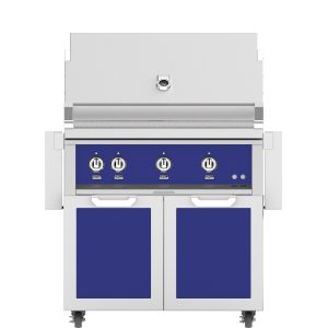 Hestan 36-Inch Natural Gas Grill W/ Sear Burner & Rotisserie On Double Door Tower Cart - Prince - GMBR36-NG-BU