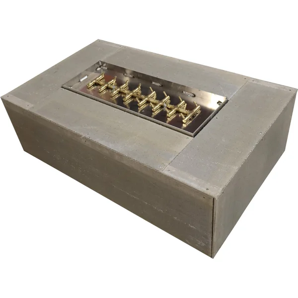 72 Inch Rectangular Brass Natural Gas Fire Pit Enclosure in by Warming Trends