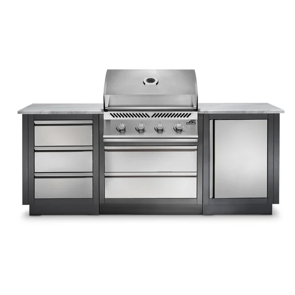 Napoleon OASIS 100 Modular Island Bundle W/ Built-In 500 Series 32-Inch Natural Gas Grill - ODK100-BI32NSS