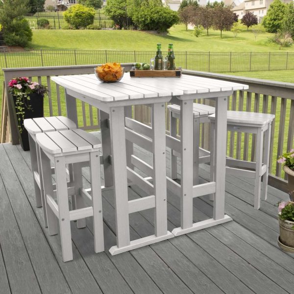 Hart Lane 6 Pc Recycled Plastic Bar Height Dining Set in White by Lakeview Outdoor Designs