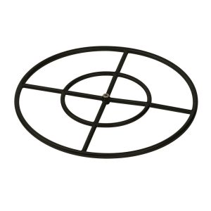 BBQGuys Signature 24-Inch Double-Ring Black Steel Natural Gas Burner W/ 1/2-Inch Inlet - BK-FR-24