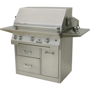 Solaire 36 Inch All Infrared Natural Gas Grill With Rotisserie On Premium Cart - SOL-AGBQ-36CXIR-NG